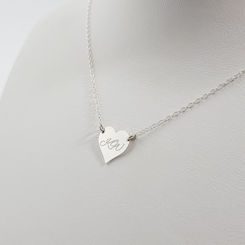 Srebrny naszyjnik celebrytka serce z grawerem | srebro 925 | 13 x 13 mm